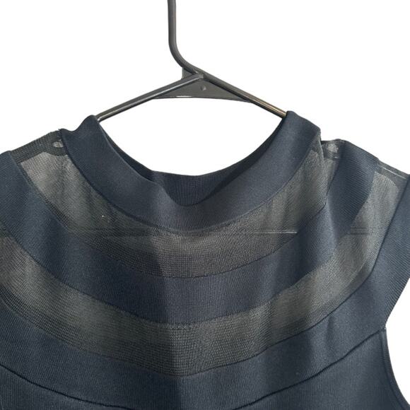 Eliza J Black Mesh Upper Short Sleeve Fit & Flare Classic Dress Women Sz M - Picture 5 of 8